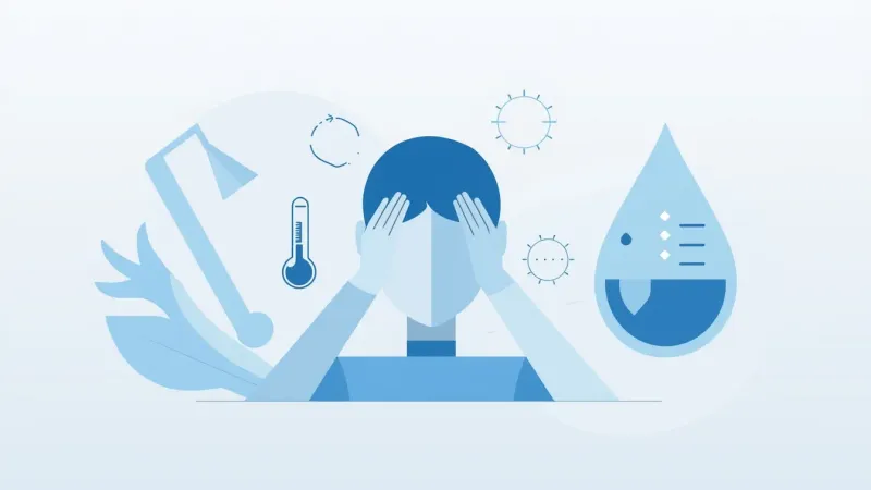 Dehydration headache illustration