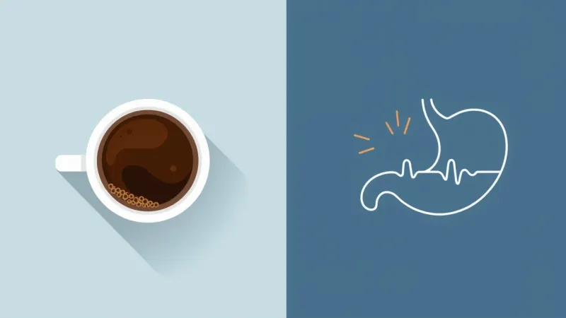 Coffee and stomach health illustration