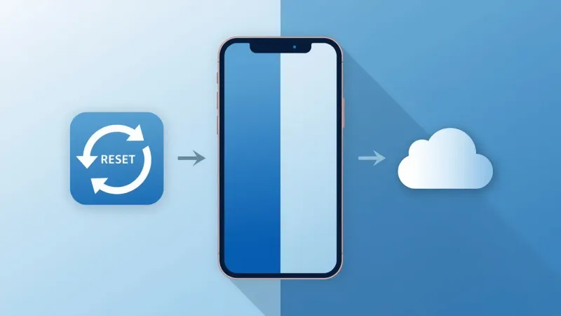iPhone reset and iCloud data illustration