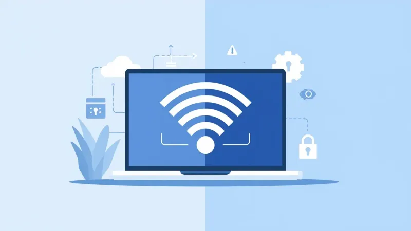 Public Wi-Fi security risks illustration